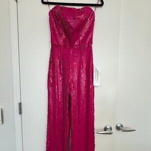 Dress the Population Andy Jumpsuit in Hot Pink Size XS